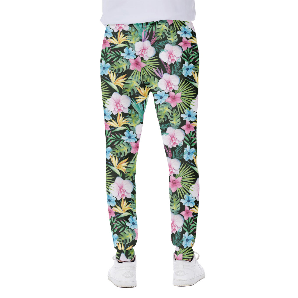 Vintage Tropical Jungle Hawaiian Print Scuba Joggers