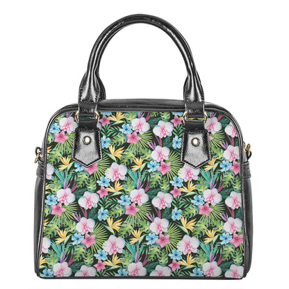 Vintage Tropical Jungle Hawaiian Print Shoulder Handbag