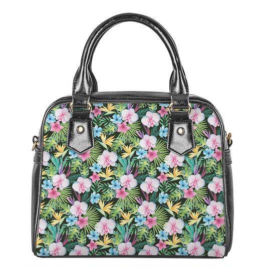 Vintage Tropical Jungle Hawaiian Print Shoulder Handbag