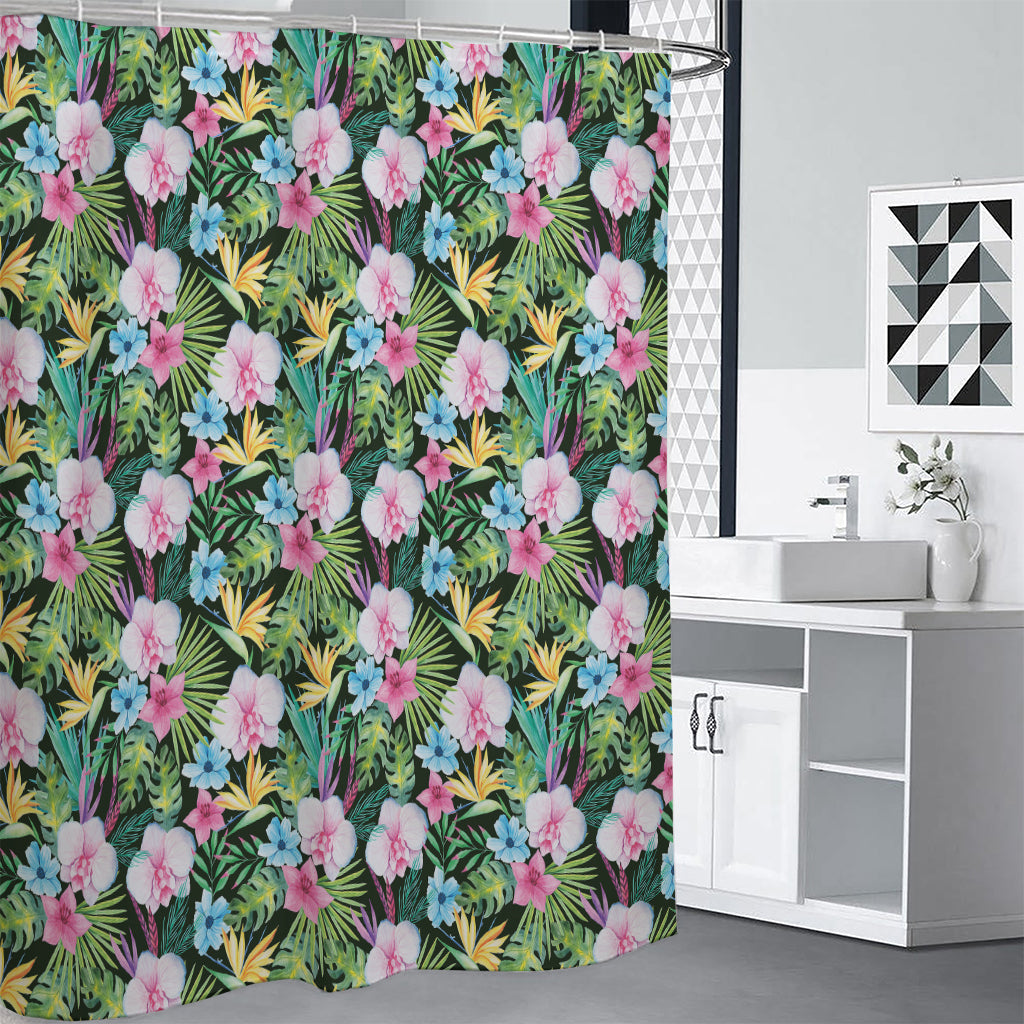 Vintage Tropical Jungle Hawaiian Print Shower Curtain