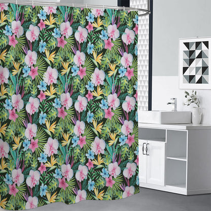 Vintage Tropical Jungle Hawaiian Print Shower Curtain