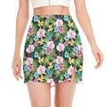 Vintage Tropical Jungle Hawaiian Print Side Slit Mini Skirt