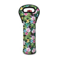 Vintage Tropical Jungle Hawaiian Print Single Neoprene Wine Tote