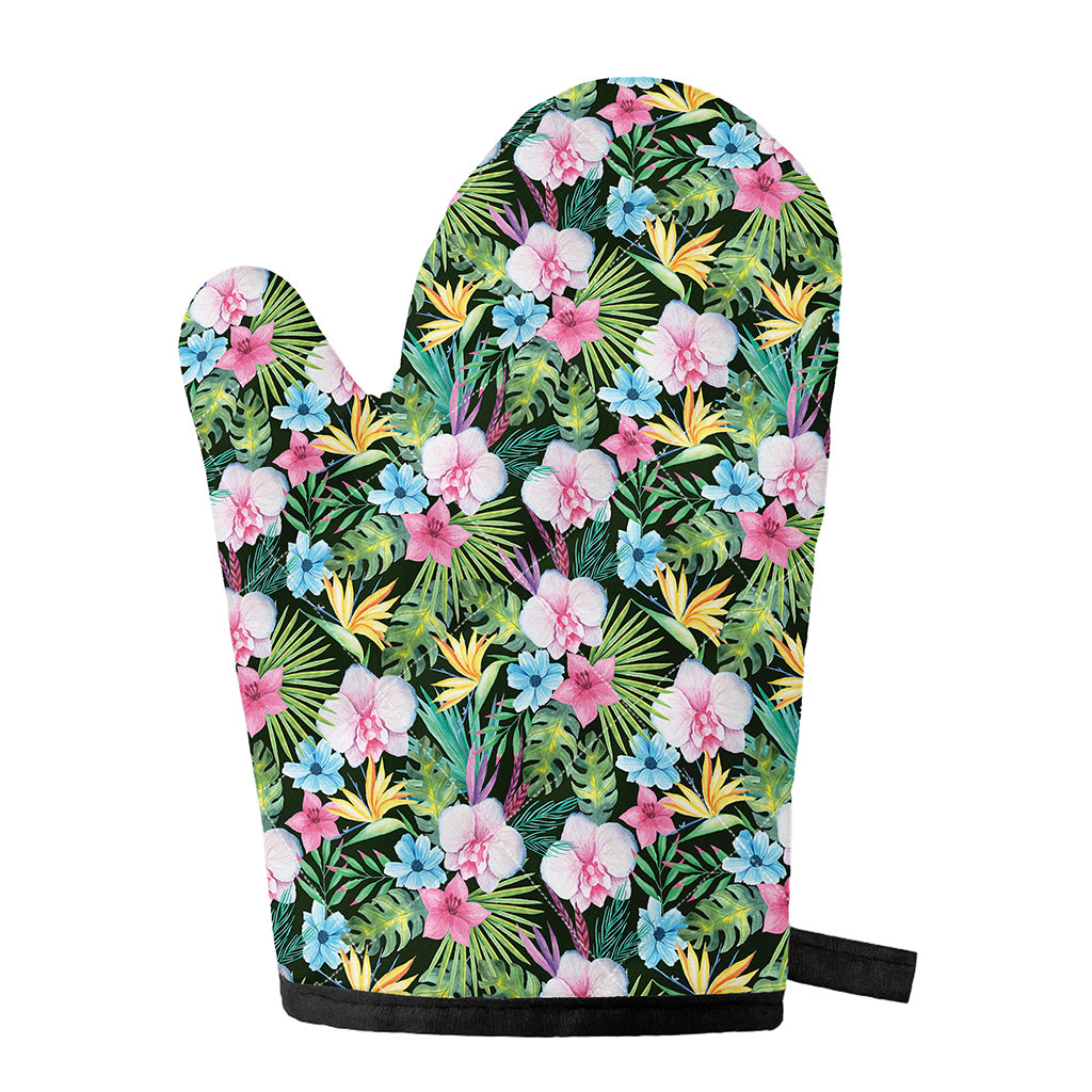 Vintage Tropical Jungle Hawaiian Print Single Oven Mitt