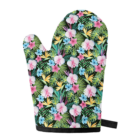 Vintage Tropical Jungle Hawaiian Print Single Oven Mitt