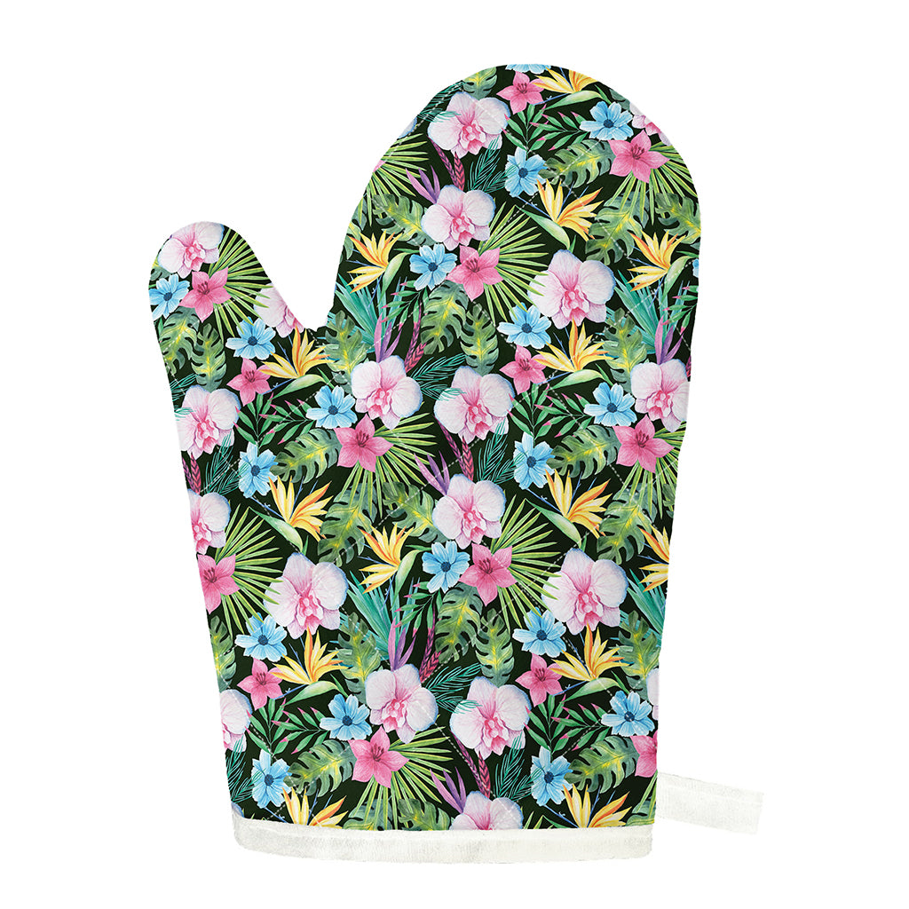 Vintage Tropical Jungle Hawaiian Print Single Oven Mitt