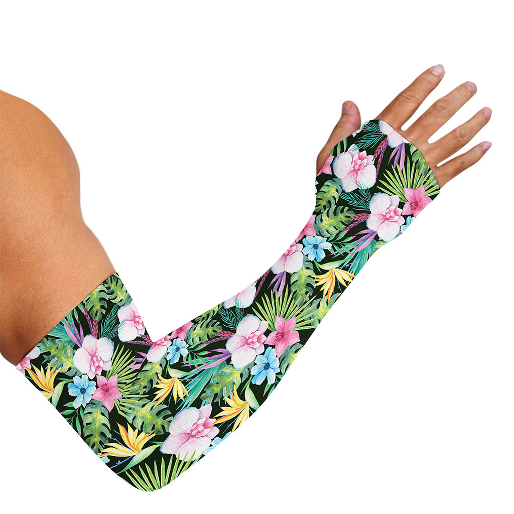 Vintage Tropical Jungle Hawaiian Print Sun Protection Arm Sleeves