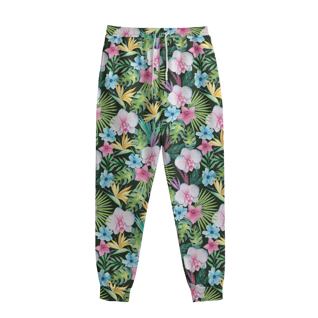 Vintage Tropical Jungle Hawaiian Print Sweatpants