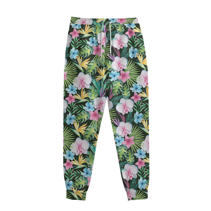 Vintage Tropical Jungle Hawaiian Print Sweatpants