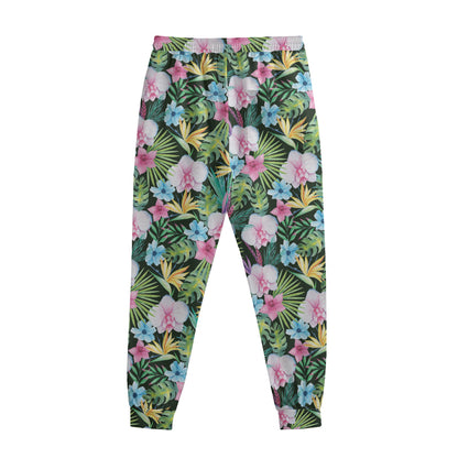 Vintage Tropical Jungle Hawaiian Print Sweatpants
