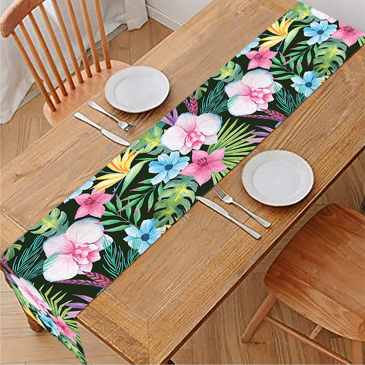 Vintage Tropical Jungle Hawaiian Print Table Runner