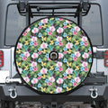 Vintage Tropical Jungle Hawaiian Print Tire Cover With Camera Hole