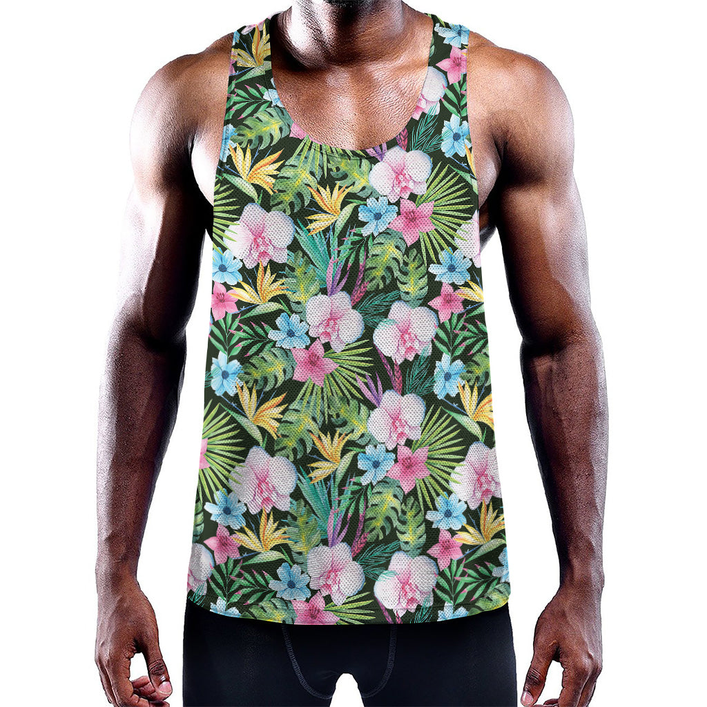 Vintage Tropical Jungle Hawaiian Print Training Tank Top