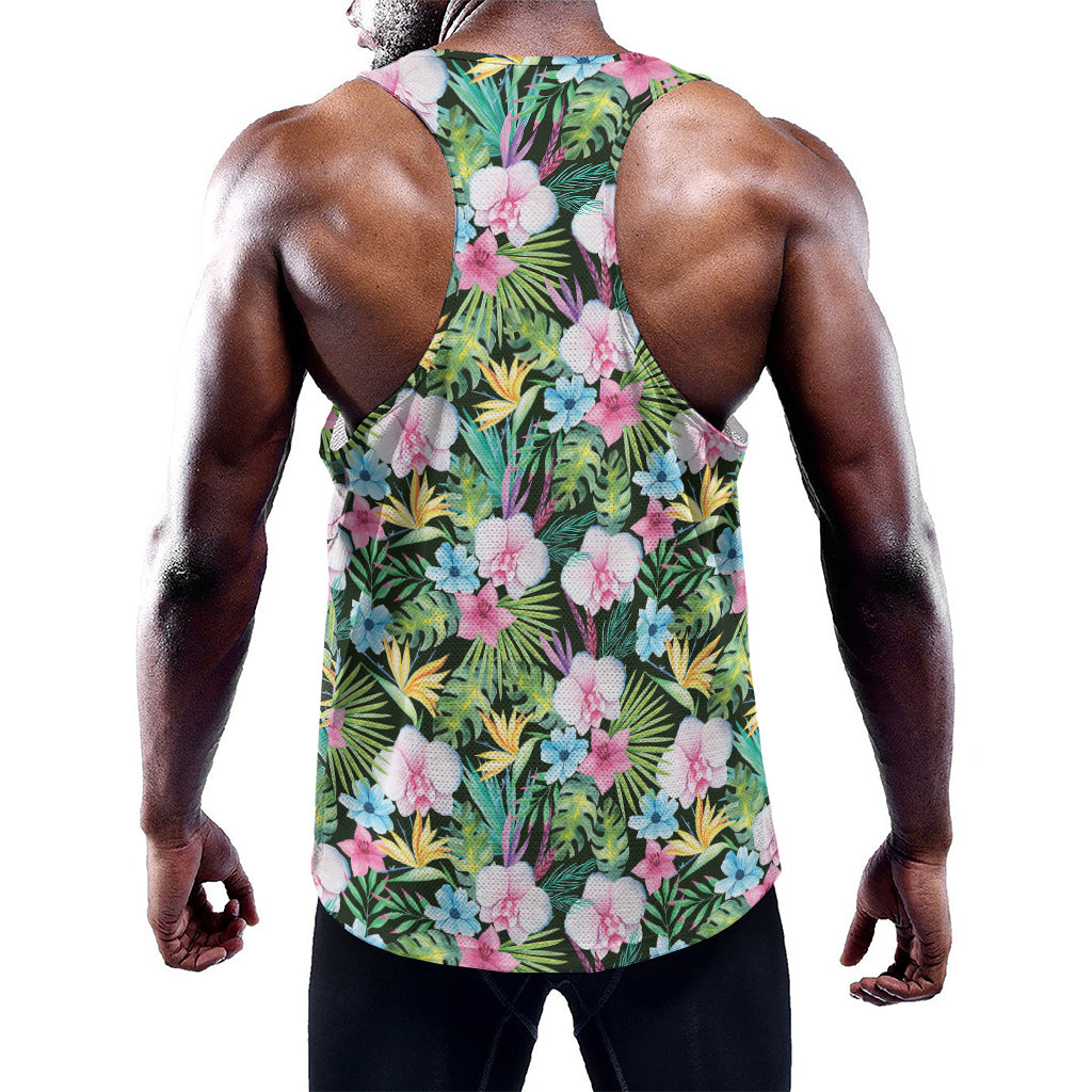 Vintage Tropical Jungle Hawaiian Print Training Tank Top