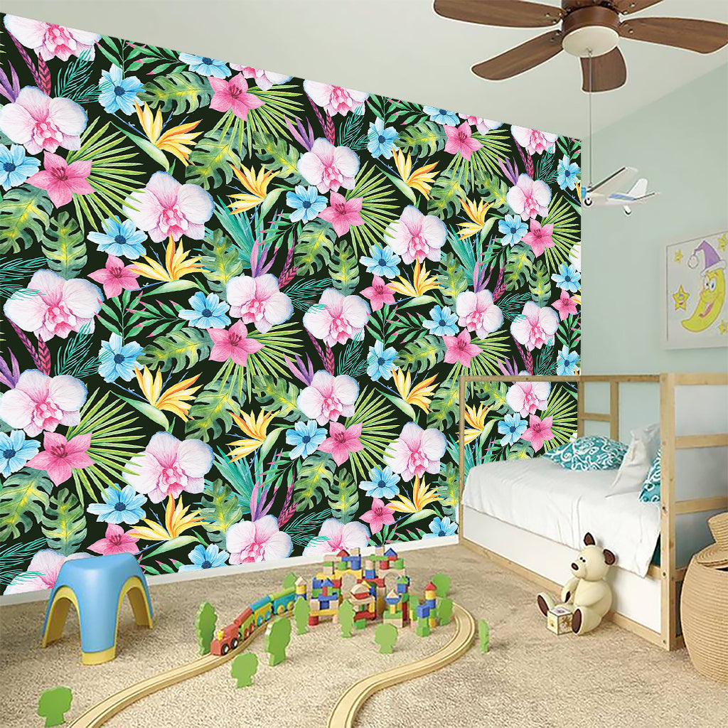 Vintage Tropical Jungle Hawaiian Print Wall Sticker