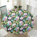 Vintage Tropical Jungle Hawaiian Print Waterproof Round Tablecloth