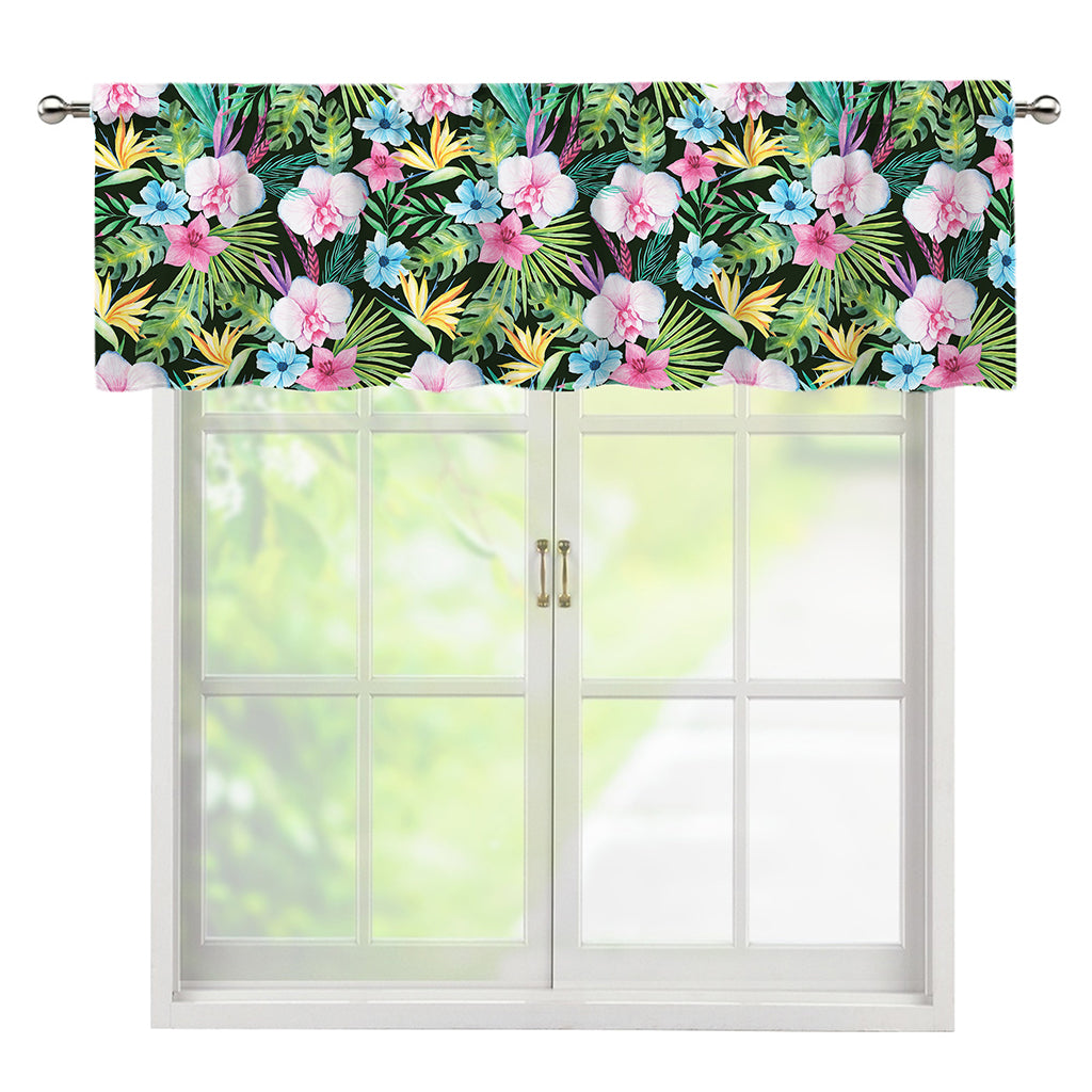 Vintage Tropical Jungle Hawaiian Print Window Valance
