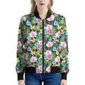 Vintage Tropical Jungle Hawaiian Print Women's Bomber Jacket