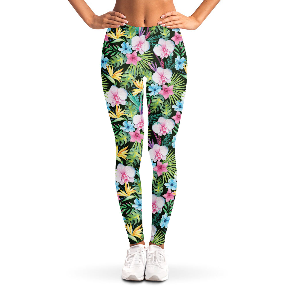 Vintage Tropical Jungle Hawaiian Print Women's Leggings