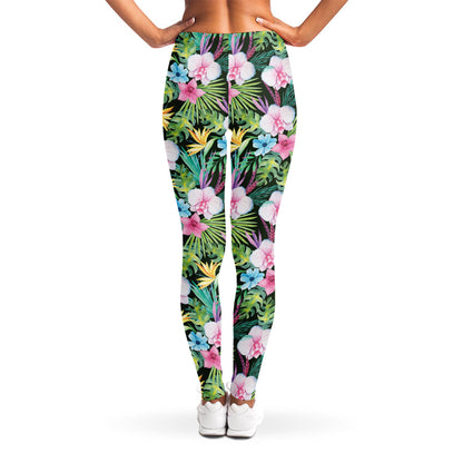 Vintage Tropical Jungle Hawaiian Print Women's Leggings
