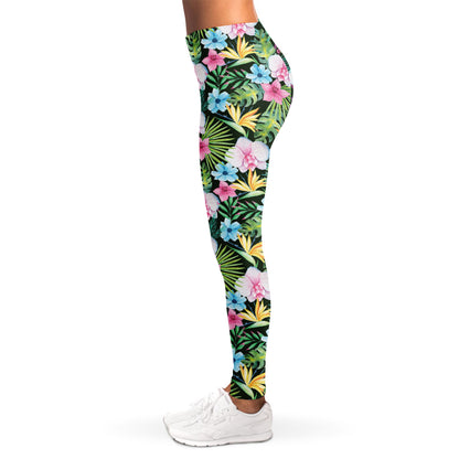 Vintage Tropical Jungle Hawaiian Print Women's Leggings
