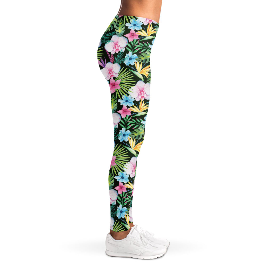 Vintage Tropical Jungle Hawaiian Print Women's Leggings