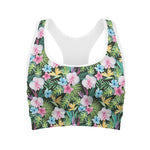 Vintage Tropical Jungle Hawaiian Print Women's Sports Bra