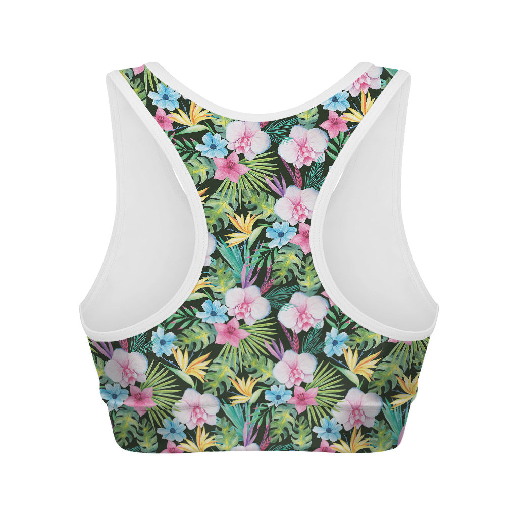 Vintage Tropical Jungle Hawaiian Print Women's Sports Bra