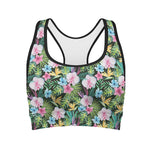 Vintage Tropical Jungle Hawaiian Print Women's Sports Bra