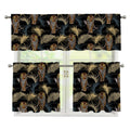 Vintage Tropical Tiger Pattern Print 3 Piece Kitchen Curtains