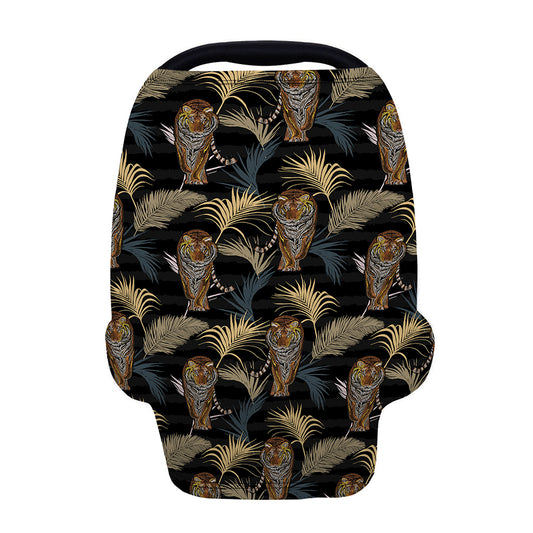 Vintage Tropical Tiger Pattern Print Baby Seat Cover