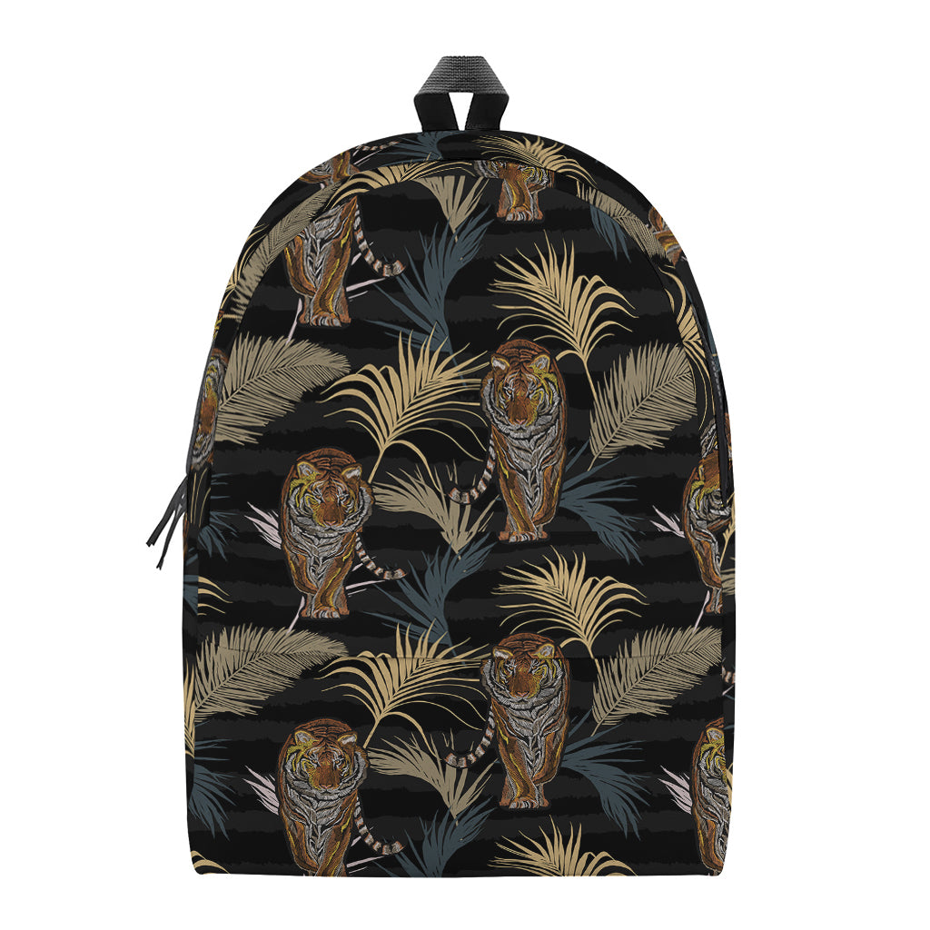 Vintage Tropical Tiger Pattern Print Backpack