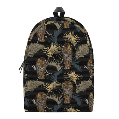 Vintage Tropical Tiger Pattern Print Backpack