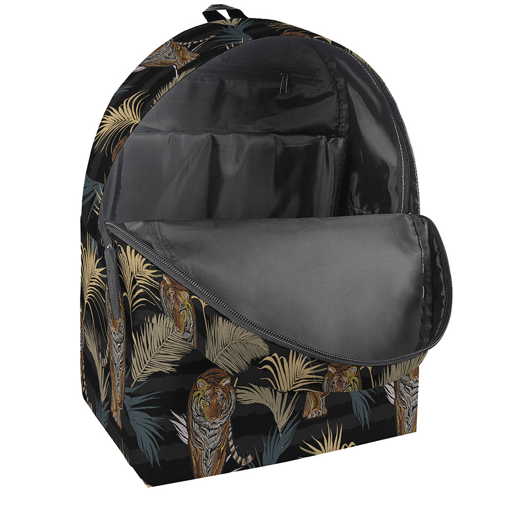 Vintage Tropical Tiger Pattern Print Backpack
