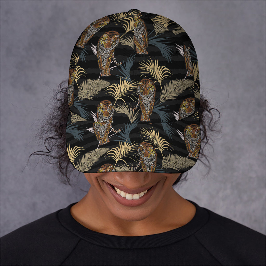 Vintage Tropical Tiger Pattern Print Baseball Cap