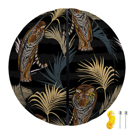 Vintage Tropical Tiger Pattern Print Basketball
