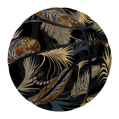 Vintage Tropical Tiger Pattern Print Basketball