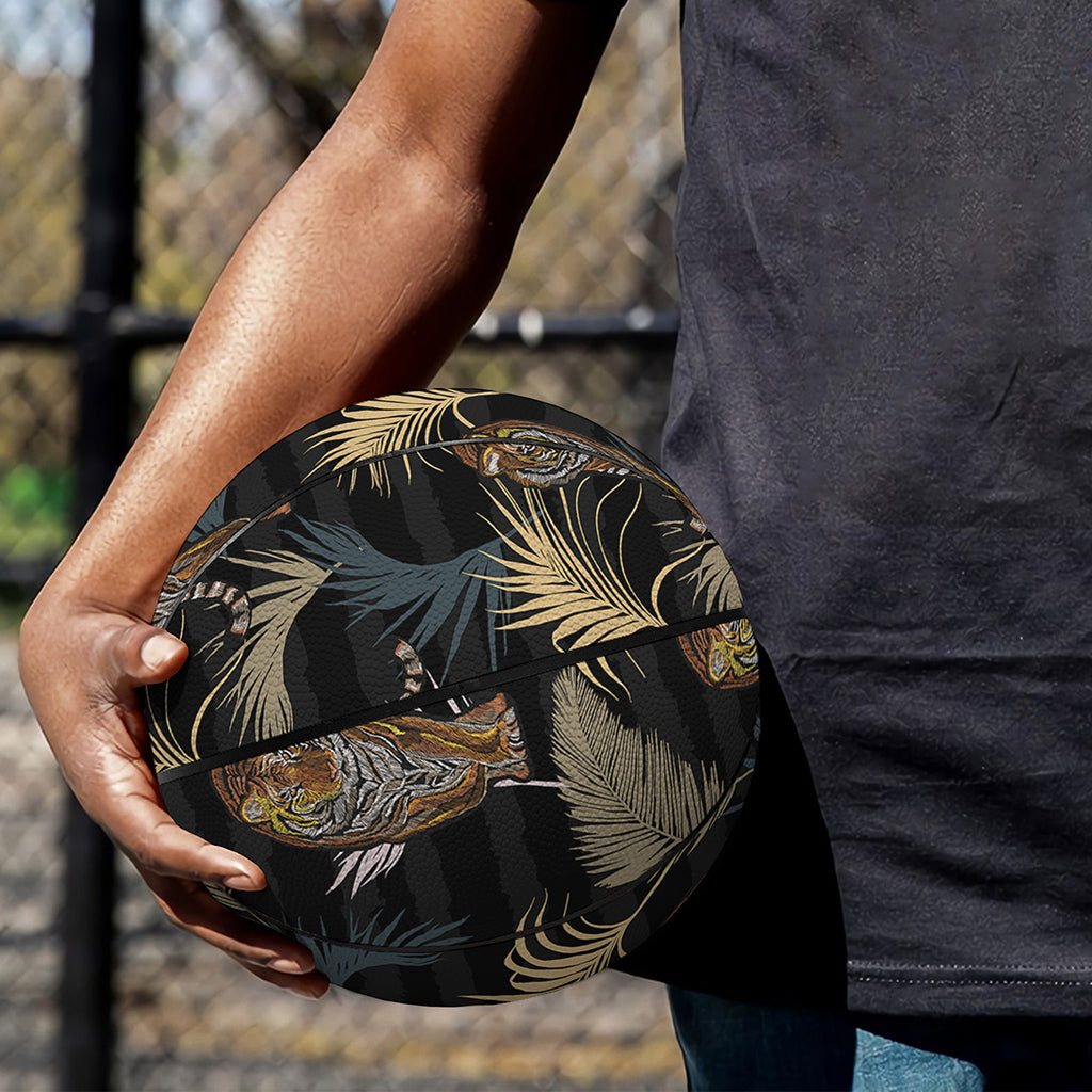 Vintage Tropical Tiger Pattern Print Basketball