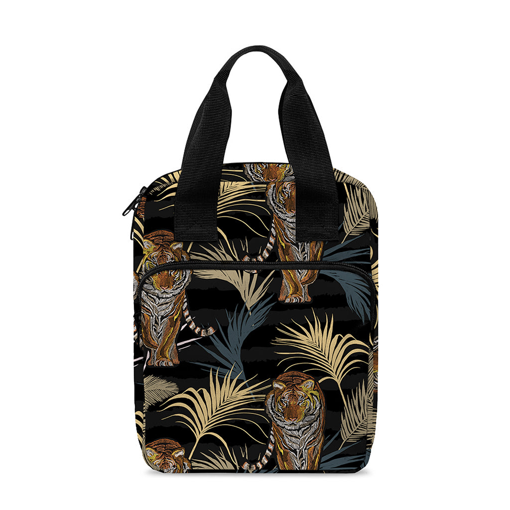 Vintage Tropical Tiger Pattern Print Bible Tote Bag