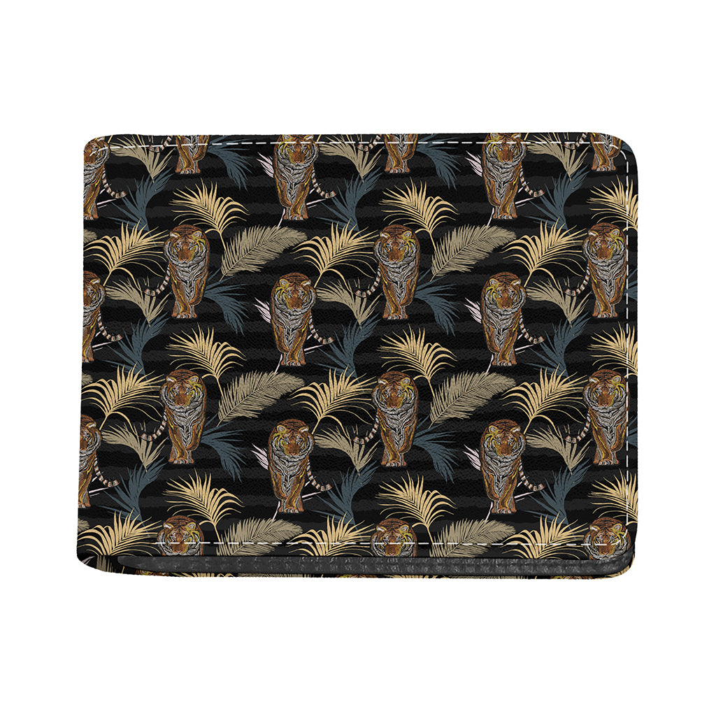 Vintage Tropical Tiger Pattern Print Bifold Wallet