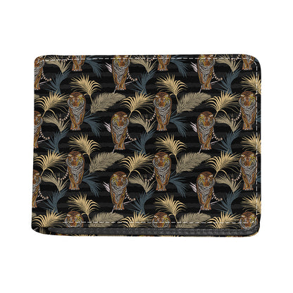Vintage Tropical Tiger Pattern Print Bifold Wallet