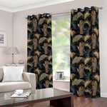 Vintage Tropical Tiger Pattern Print Blackout Grommet Curtains