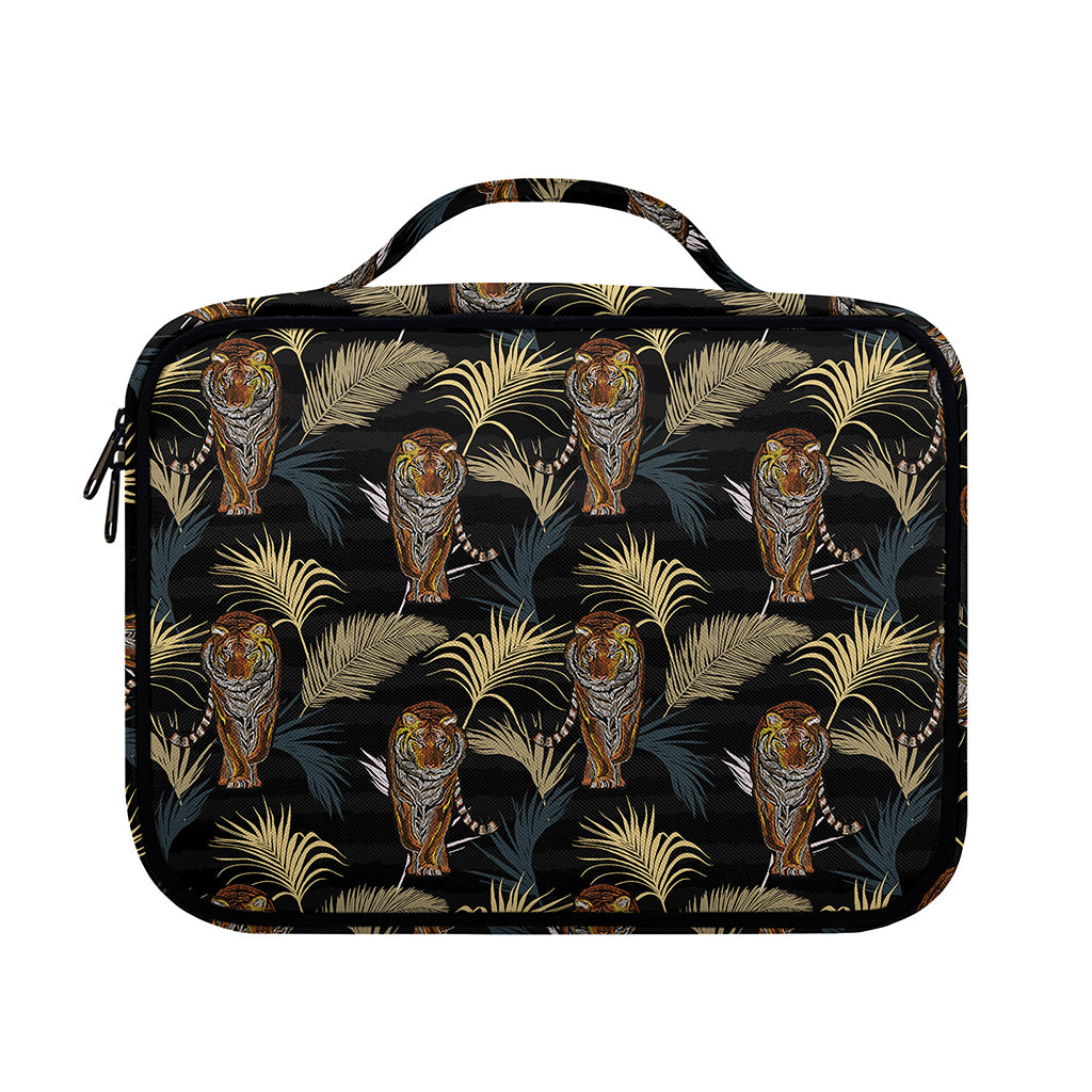 Vintage Tropical Tiger Pattern Print Briefcase Bible Bag