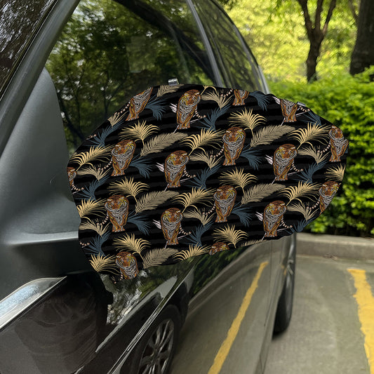 Vintage Tropical Tiger Pattern Print Car Side Mirror Covers