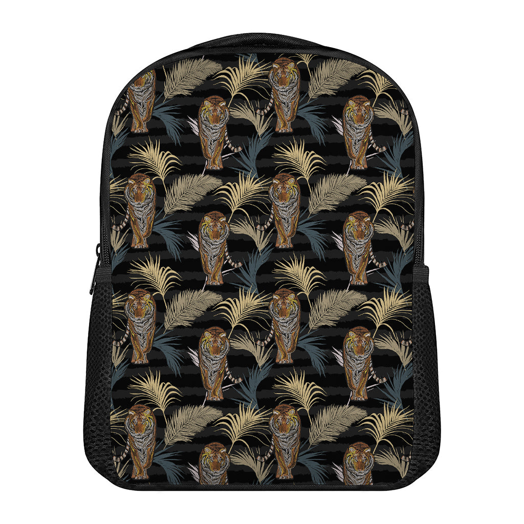 Vintage Tropical Tiger Pattern Print Casual Backpack