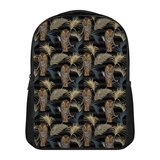 Vintage Tropical Tiger Pattern Print Casual Backpack