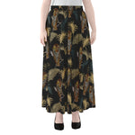 Vintage Tropical Tiger Pattern Print Chiffon Maxi Skirt