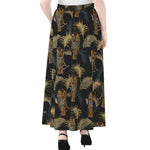 Vintage Tropical Tiger Pattern Print Chiffon Maxi Skirt