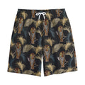 Vintage Tropical Tiger Pattern Print Cotton Shorts