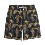 Vintage Tropical Tiger Pattern Print Cotton Shorts
